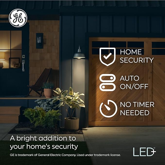 GE LED+ A19 Dusk to Dawn LED Light Bulbs, Automatic On/Off Outdoor Security - Image 5