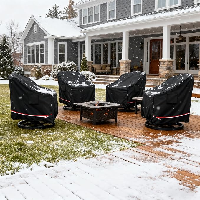 Patio Chair Covers for Outdoor Furniture Waterproof 4 Pack, Heavy Duty - Image 7