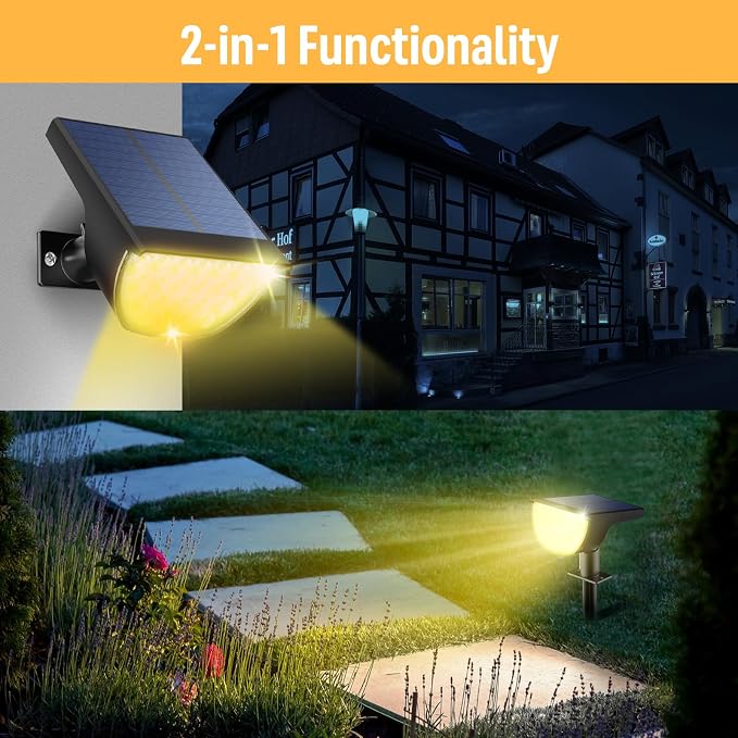 Solar Lights Outdoor Waterproof IP65, Solar Powered 76 LED 3 Lighting Modes - Image 4