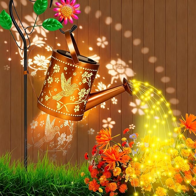 Hummingbird Outdoor Hanging Solar Lantern Waterproof Metal Openwork Hummingbird by Dialans