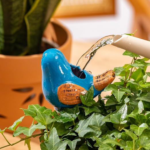 4 Pack Self Watering Bird Shaped Globes, Terracotta Vacation Planters Devices - Image 5