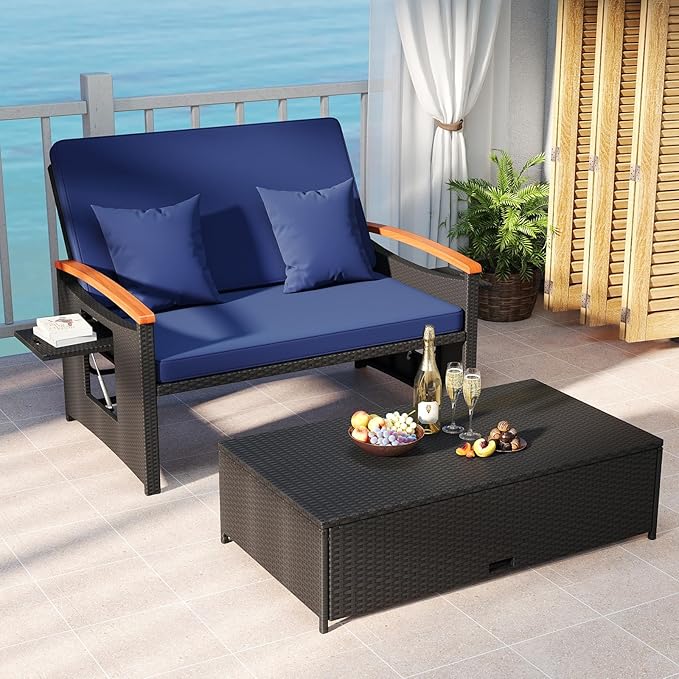 Tangkula Patio Rattan Daybed - Image 2