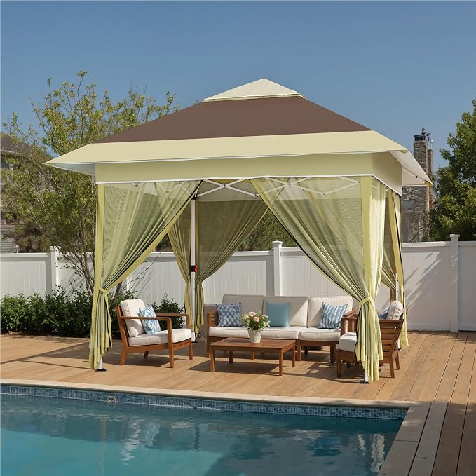 Devoko 10x10 Pop Up Gazebo Canopy Tent - Image 2