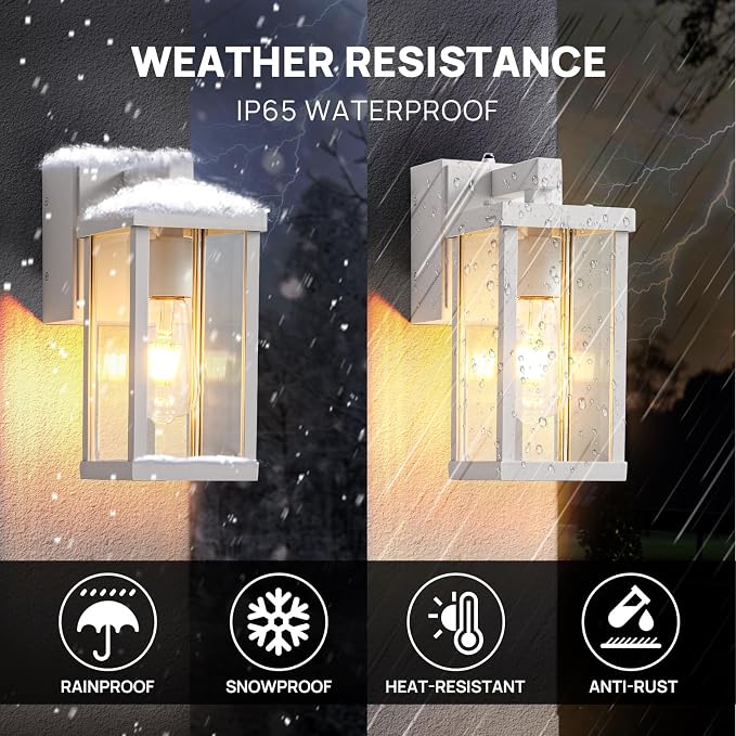 Dusk to Dawn Porch Lights with GFCI Outlets Waterproof Outdoor Wall Lights - Image 6