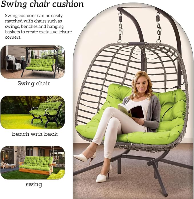 Outside Benches Cushion with Backrest, Thicken Waterproof Swing Cushions 2/3 - Image 2