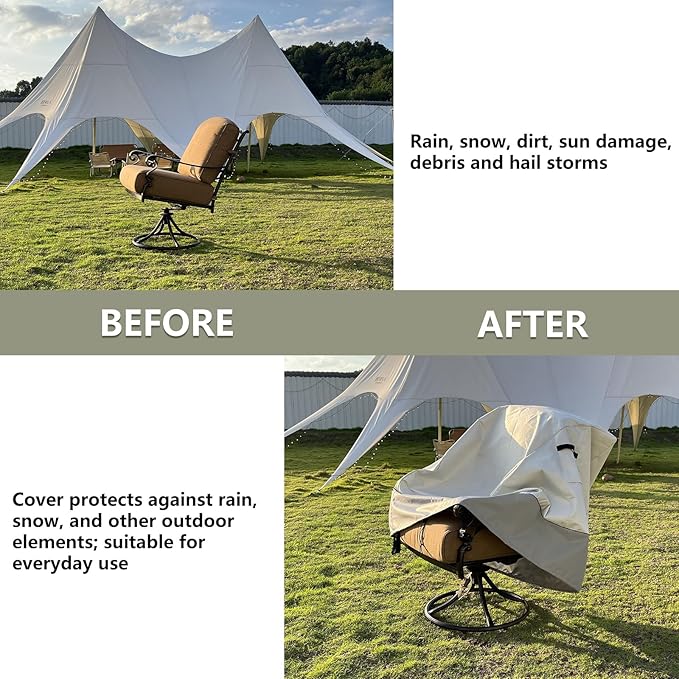 Outdoor Swivel Lounge Chair Cover 2 Pack, 100% Waterproof Heavy Duty Outdoor - Image 5