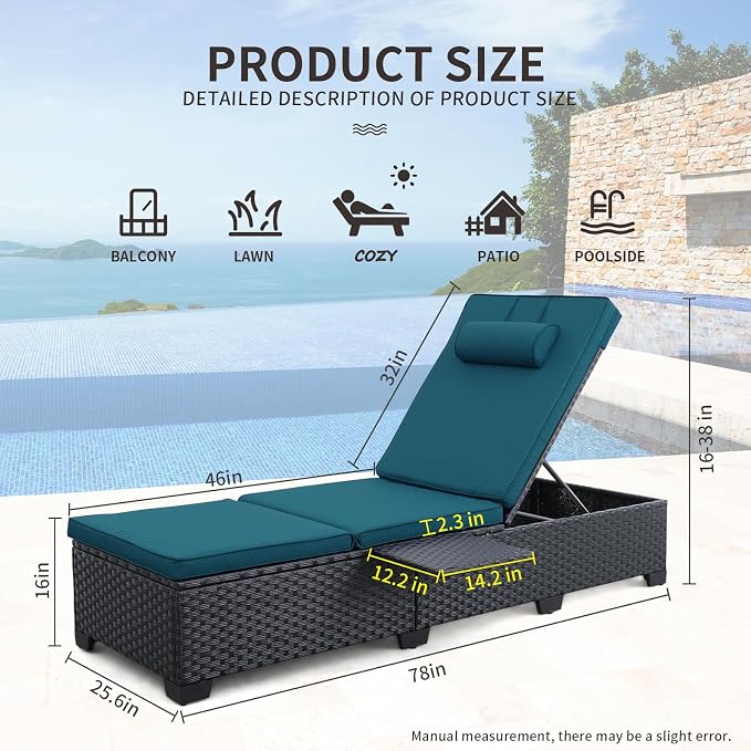WAROOM Outdoor Chaise Lounge Chairs - Image 2