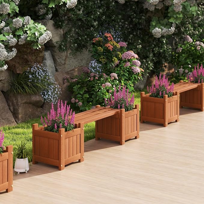 Giantex 2-in-1 Outdoor Bench - Image 4