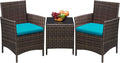 Greesum 3 Pieces Patio Furniture Sets Outdoor PE Rattan Wicker Chairs by BuynowfromGreesum