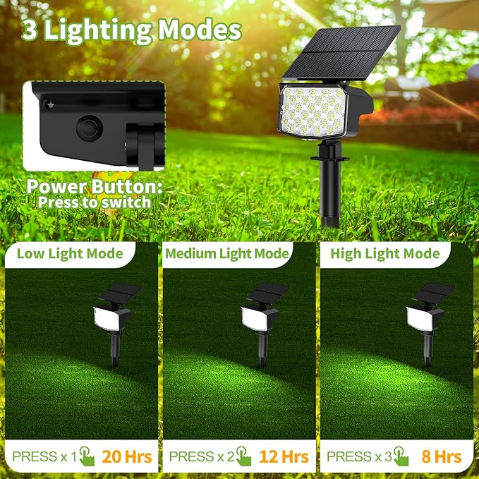 Solar Spot Lights Outdoor, Adjustable Solar Lights Outdoor Waterproof IP65 - Image 4