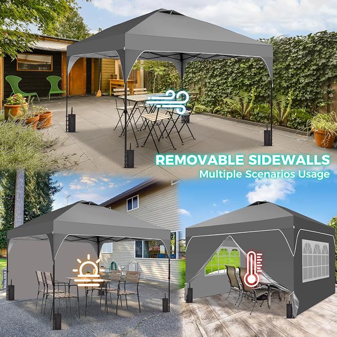 10x10 FT Pop Up Canopy, 1-Button Push Instant Canopy Tent - Image 5