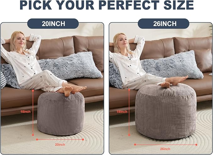 Pouf Ottoman Foot Stools with Foam Small Ottoman - Image 2