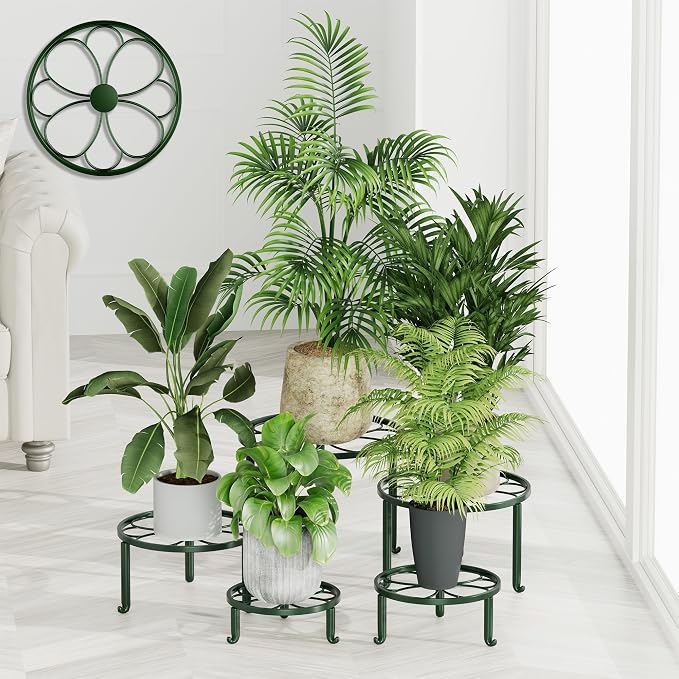 5 Pack Plant Stand for Flower Pot Heavy Duty Potted Holder Home, Round Plant by Unknown