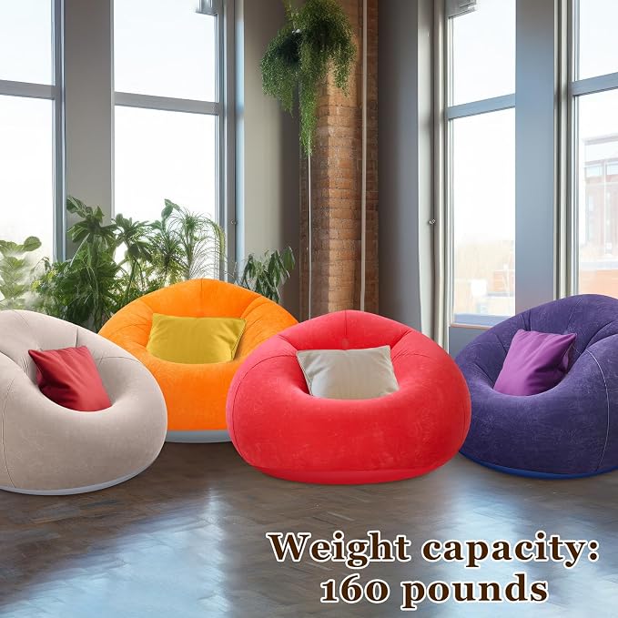 Realspring Inflatable Bean Bag Chairs Outdoor Blow up Camping Chairs Inflatable - Image 4