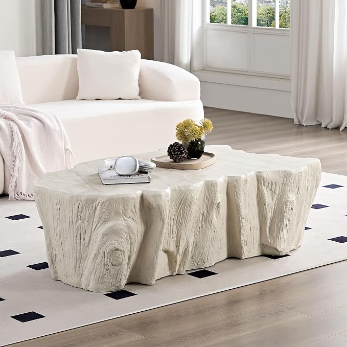 48.62" Coffee Table Modern Unique Shape Fiberglass Center Table - Image 3