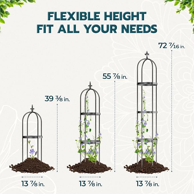 Idzo Trellis for Climbing Plants Outdoor, Garden Trellis Steel, Obelisk Design - Image 4