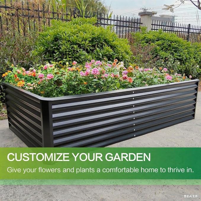GARDMAX 6x3x1FT Raised Garden Bed Kit, Metal Planter Boxes Outdoor - Image 4