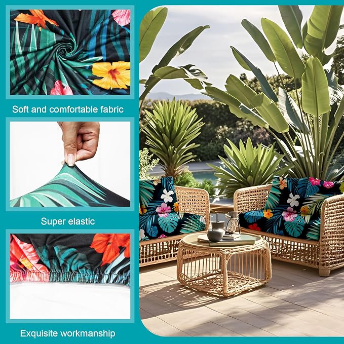 14Pcs Stretch Patio Cushion Covers, Outdoor Couch Covers Replacement, Outdoor - Image 3