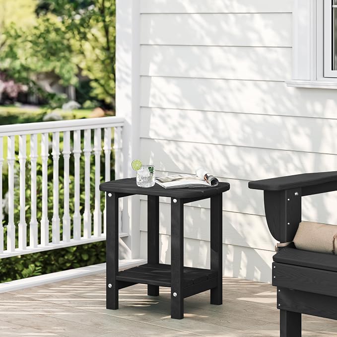 Adirondack Outdoor Side Table, 16.5” HDPE Small Patio Table - Image 9