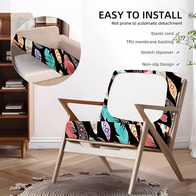 8Pcs Outdoor Cushion Covers, Patio Cushion Covers, Stretch Elastic Slipcovers - Image 5