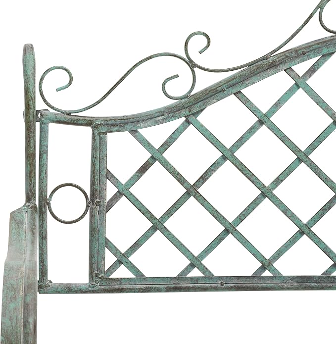 SAFAVIEH Outdoor Collection Abner Victorian Antique Dark Green Wrought Iron - Image 8