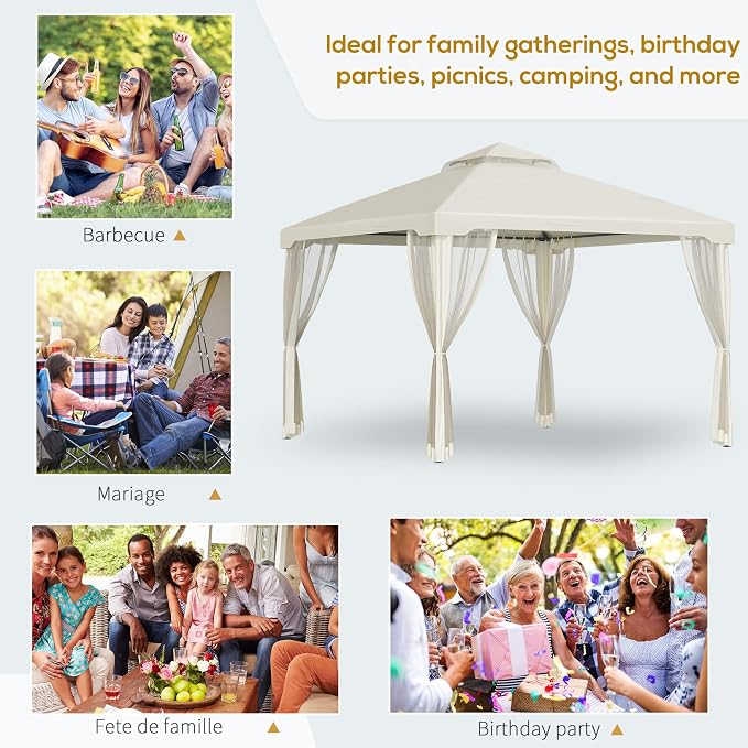 Outsunny 9.6' x 9.6' Patio Gazebo, Outdoor Canopy Shelter - Image 6