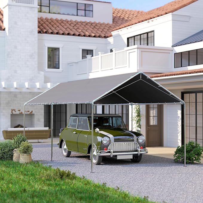 Outsunny 10'x20' Carport Outdoor Heavy Duty Party Tent Galvanized Car Canopy - Image 8