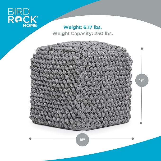 BIRDROCK HOME Buds Pouf Foot Stool Ottoman - Image 2