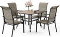 5 Pieces Patio Dining Sets for 4 Person, Outdoor Table and Chairs Set by SUNSHINEVALLEY