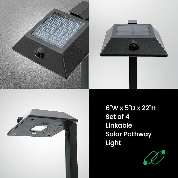 Mesh Linkable Series 4-Pack Solar LED Security Pathway Light w/ LiFePO4 Battery - Image 8