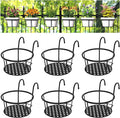 CADANI Iron Hanging Plant Holder Over The Rail Metal Fence Planters, Hanging by CADAINPlantStandOutdoor