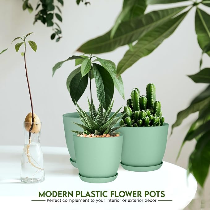 Utopia Home - Plant Pots Indoor - 7/6.6/6/5.3/4.8 Inches Home Decor Flower Pots - Image 2