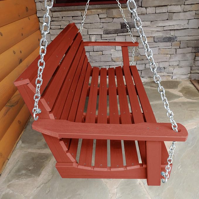Highwood Weatherly Porch Swing 5 Feet, Rustic Red - Image 3