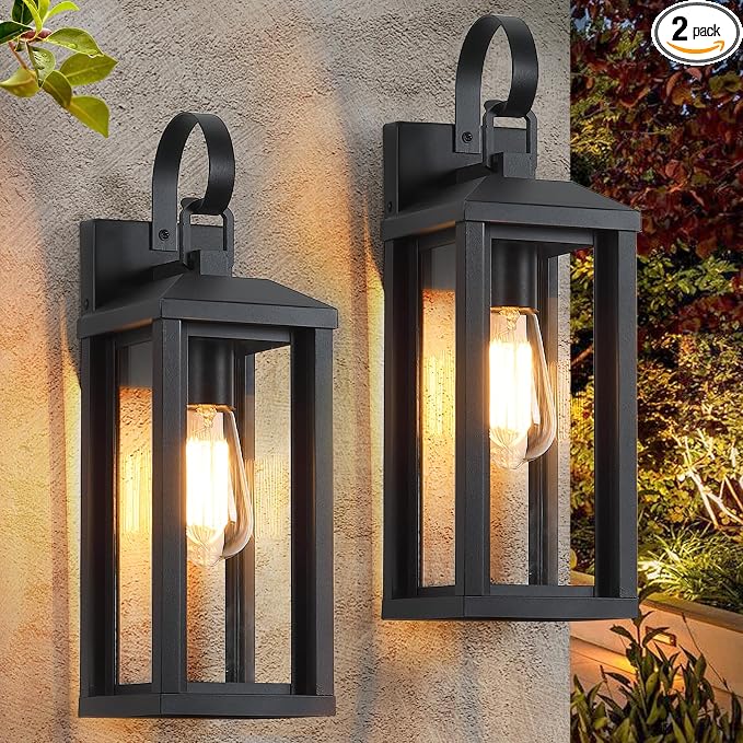 Large Outdoor Wall Light Fixtures 2-Pack, Anti-Rust Porch Lights by SRNU