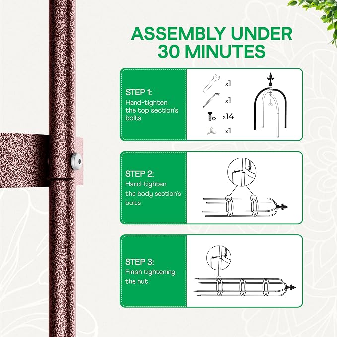 Idzo Trellis for Climbing Plants Outdoor, Garden Trellis Steel, Obelisk Design - Image 4