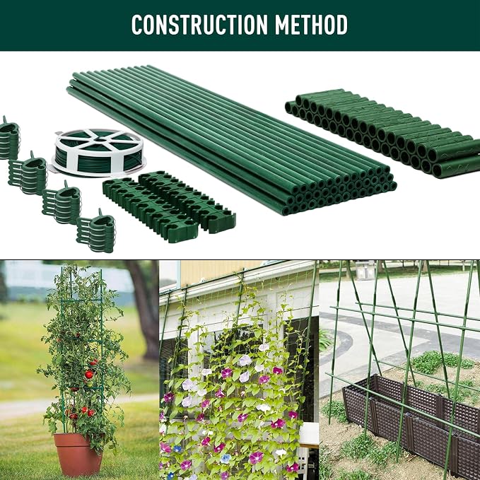 MAXPACE 125pcs Garden Stakes Kit: Includes 40 Sets of Fiberglass Plant Sticks - Image 5