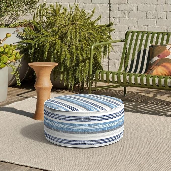 Patio Inflatable Ottoman, 21x9 Inch Portable Stool Ottoman - Image 4