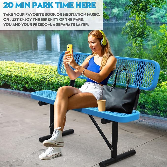 4FT/48INCH Heavy Duty Metal Park Bench - Image 3