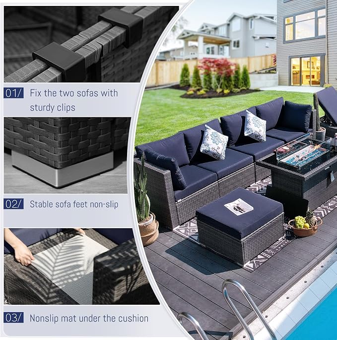 BULEXYARD 9 Pcs Highback Patio Furniture Set - Image 8