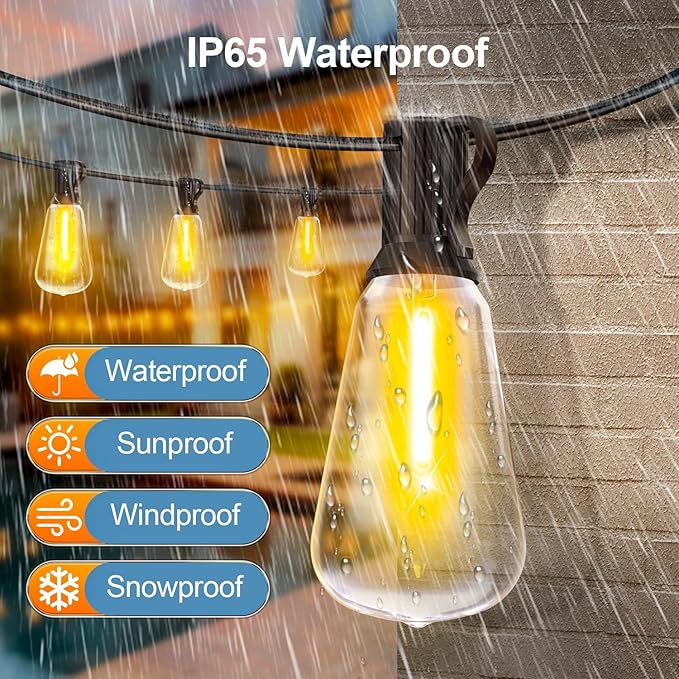 Outdoor String Led Patio Lights - 200Ft 60M Outside Waterproof Light ST38 - Image 3