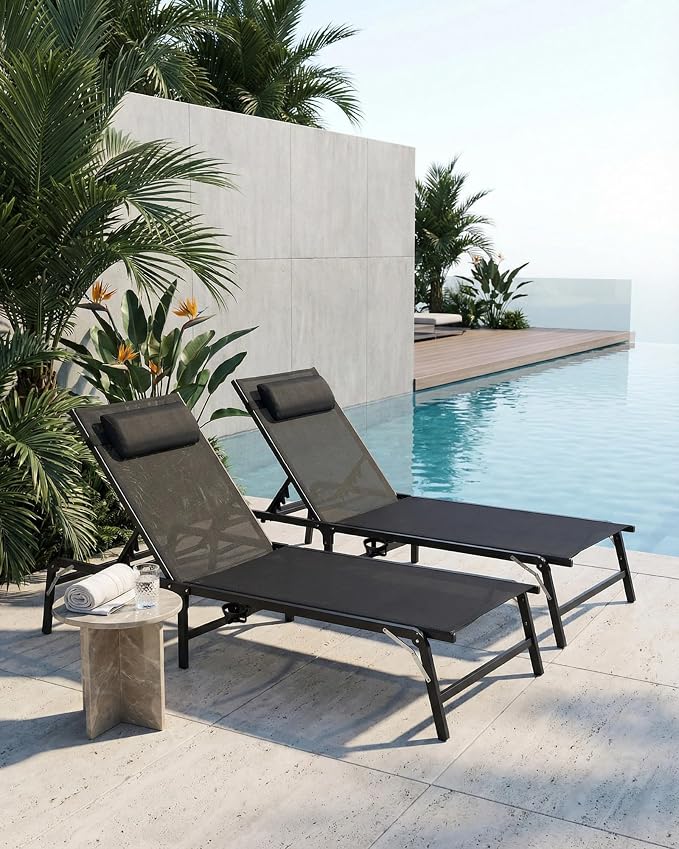 Foldable Chaise Lounge Chair - Image 2