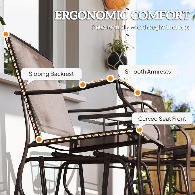 Outsunny Outdoor Glider Chairs - Image 8