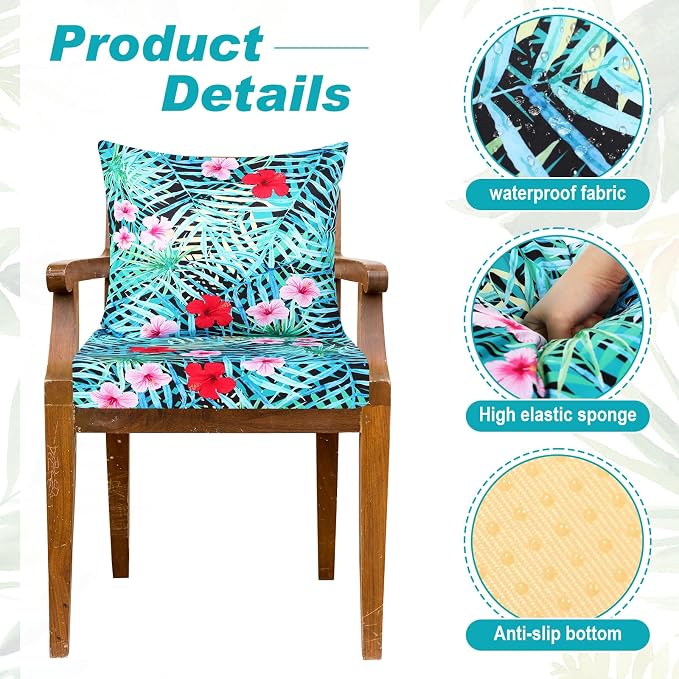 Hoteam 6 Set Outdoor Chair Patio Cushions 20 x 20 Inch Deep Seat Waterproof - Image 3