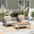 Aluminum Outdoor Sofa Bistro Set, 3 Piece Outdoor Patio Furniture Set by Oasbira