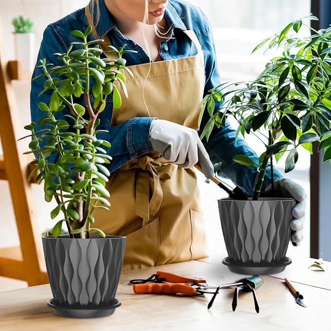 6 Pack 6 Inch Indoor Plant Pots - Image 7
