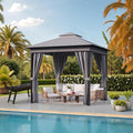 Devoko Outdoor Gazebo for Patio 8'x 8' Heavy Duty Metal Frame Canopy by DEVOKO