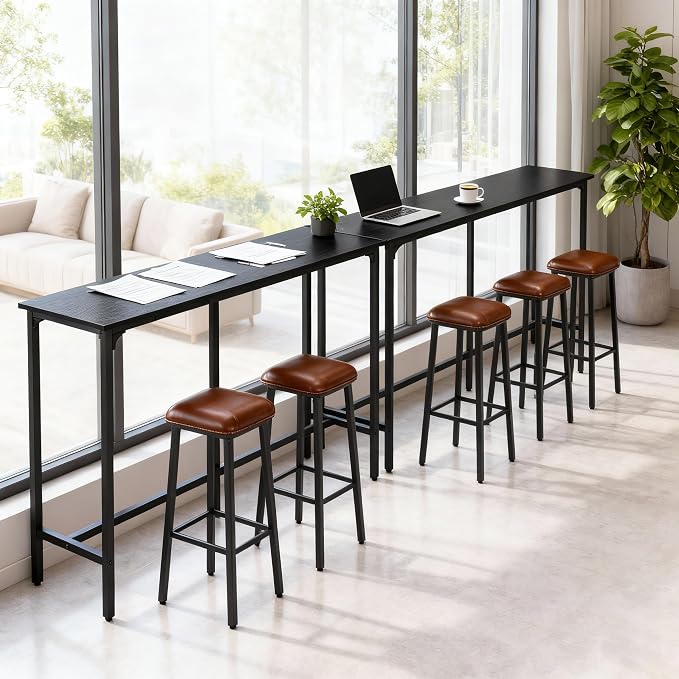 Karl home 71" Bar Table, Rectangular High Top Bar Counter Tables - Image 7