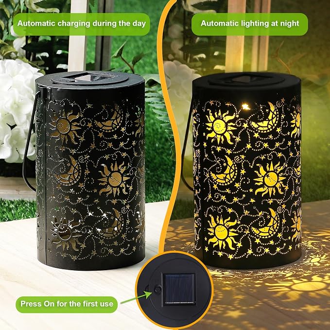 Outdoor Solar Lanterns Garden Decor Hanging Solar Lantern Lights Waterproof - Image 3