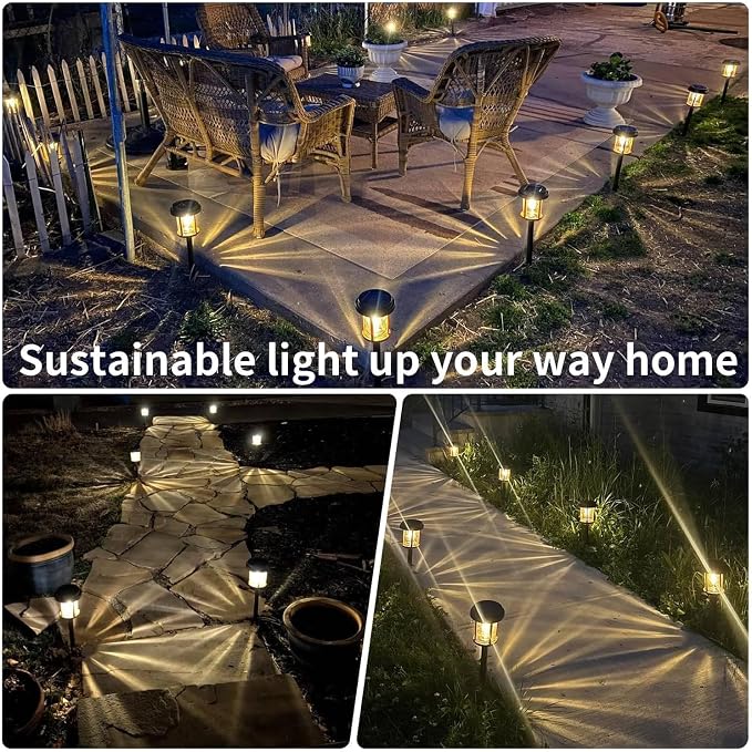 XMCOSY+ Solar Pathway Lights Outdoor, 6 Pack Solar Powered Garden Lights - Image 8