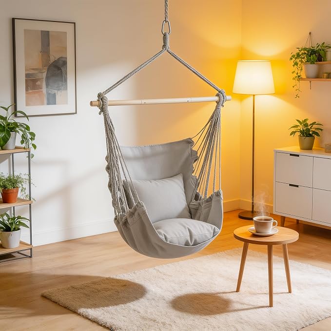 Athena Collection Hammock Chair Hanging Rope Swing Chair - Image 5